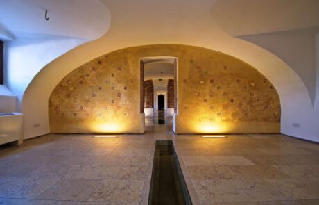 Pavimentazioni di Villa Caldogno in Marmo Grolla e Marmo Grigio Olivo