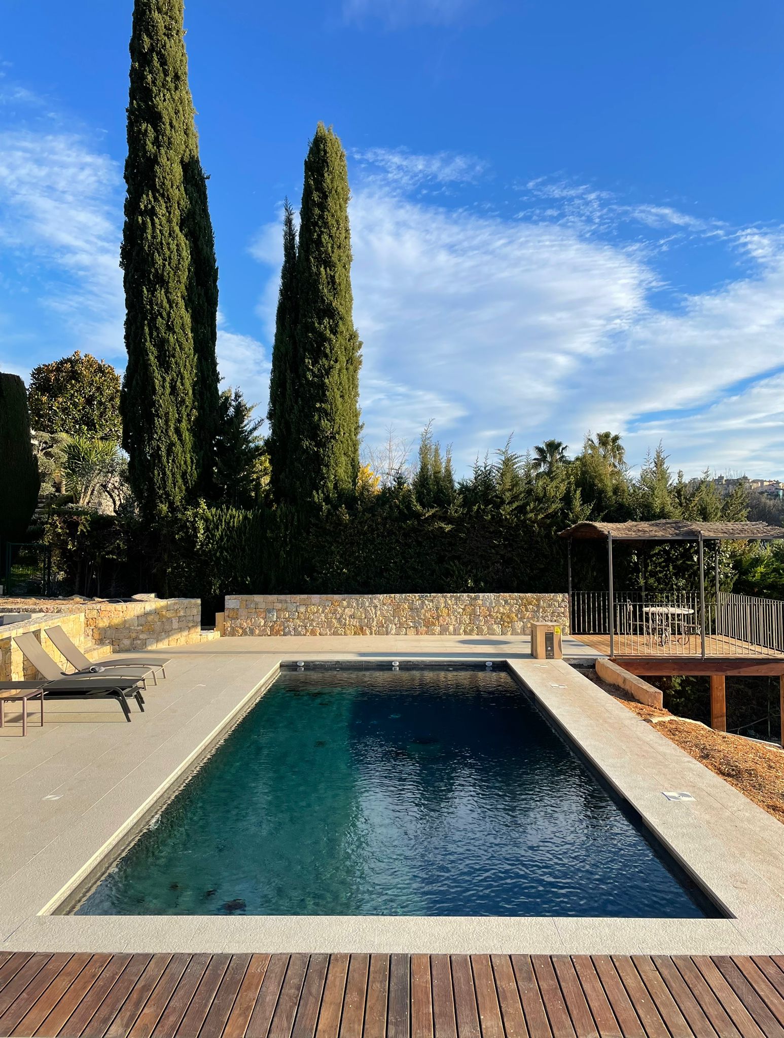 Piscine en Grigio Olivo flammé (1)